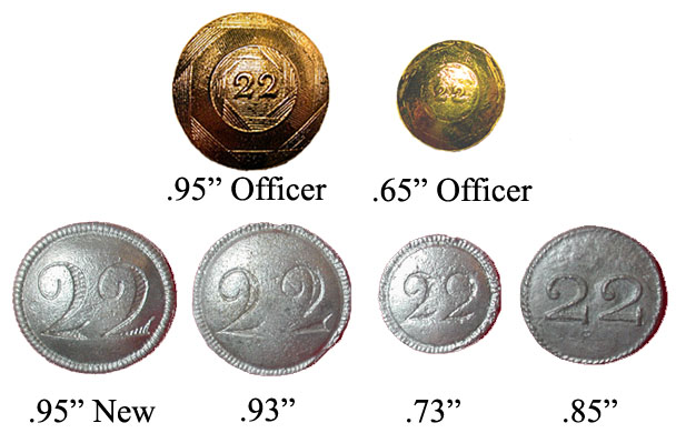 22nd Regt Buttons